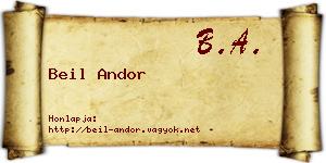 Beil Andor névjegykártya